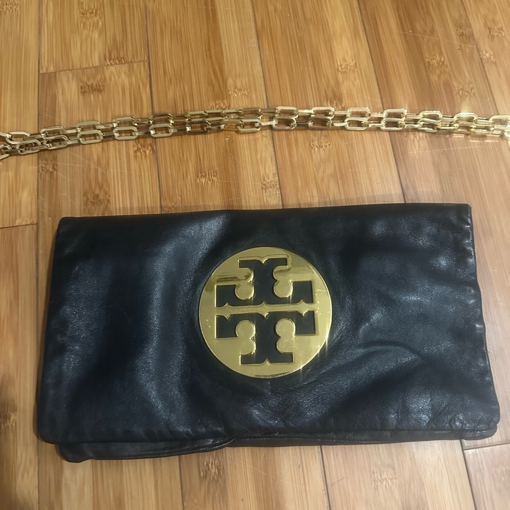 Tory Burch soft black leather bag (clutch or shoulder)